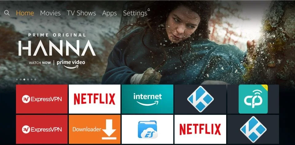 Paso de configuración en Fire TV: Seleccionar 'Configuración'